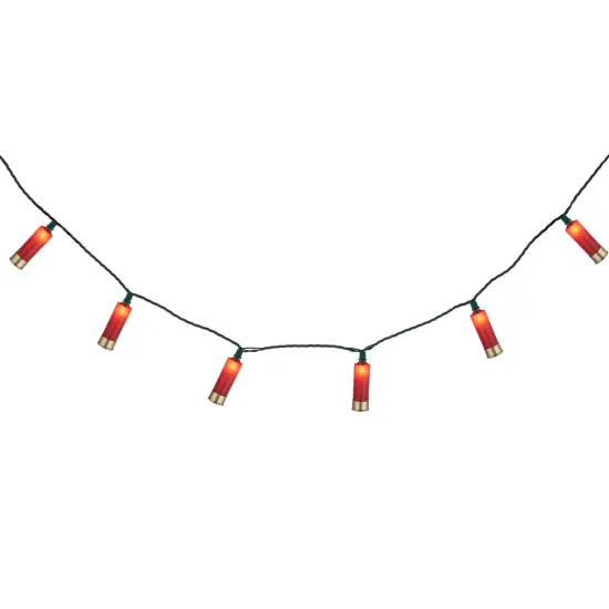 Northlight Shotgun Shells Patio Light Set - Red and Gold - 6' Green Wire - 10ct {5}