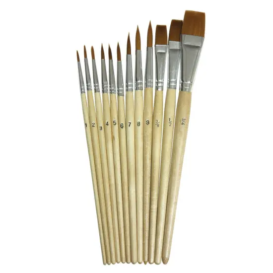Watercolor Brushes, Assorted Sizes, 12 Per Set, 3 Sets {2}