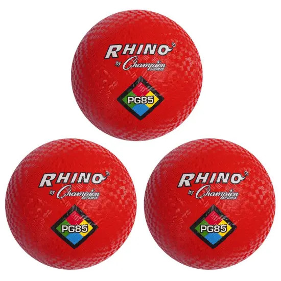 Playground Ball, 8-1/2", Red, Pack of 3 {1}