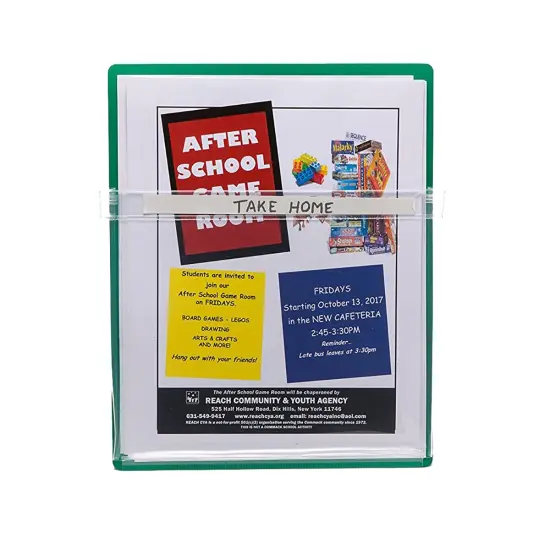 Magnetic Pockets, 9.5"W x 11.75"H, 4 Assorted Colors Per Pack {2}