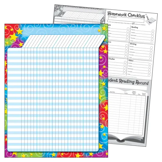 Stars 'n Swirls Incentive Chart, 17" x 22", Pack of 6 {2}