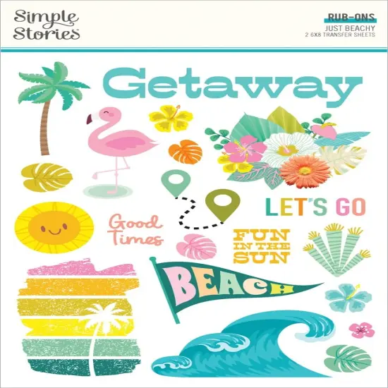 Just Beachy Rub-Ons 6"X8"-2/Pkg {1}