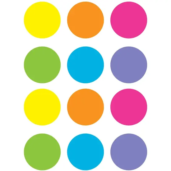 Spot On&reg; Dry-Erase Desktop Writing Spots Bright Circles - 7", 6 Per Pack, 2 Packs {1}