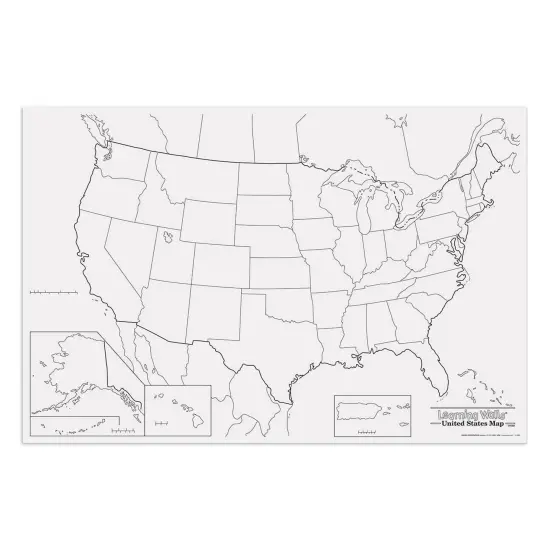 Learning Walls, United States Map, 48" x 72", 1 Piece {1}