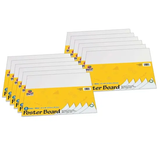 Poster Board, White, 11" x 14", 5 Sheets Per Pack, 12 Packs {1}