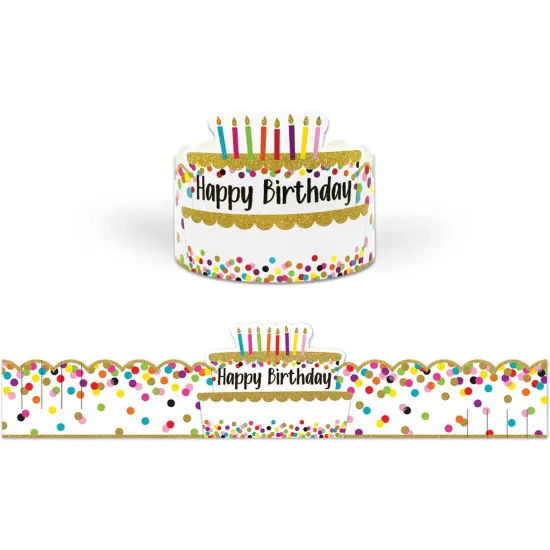 Confetti Happy Birthday Crowns, 30 Per Pack, 2 Packs {2}