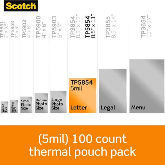 Thermal Laminating Pouches, 5 mil Size, Pack of 100 {2}