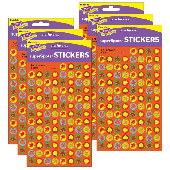 Fall Leaves superSpots&reg; Stickers, 800 Per Pack, 6 Packs {1}