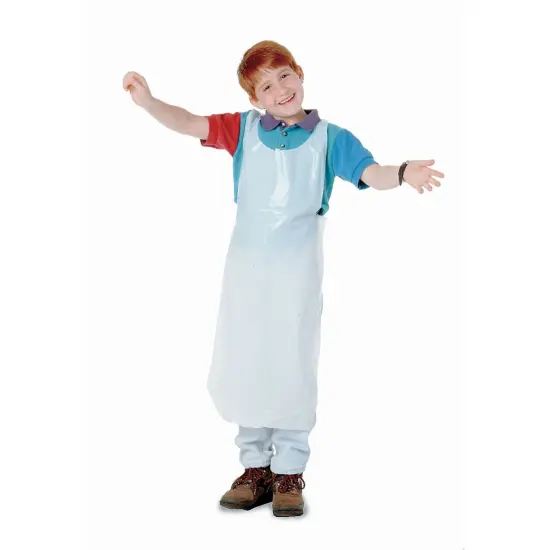 Bib Style Kids Disposable Aprons, White, Pack of 100 {1}