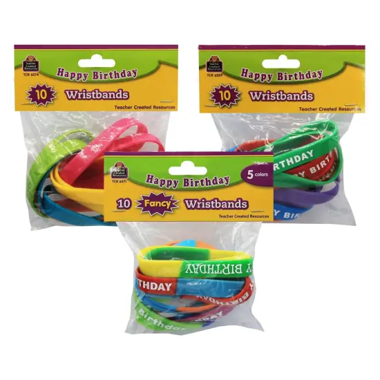 Happy Birthday Wristband Classroom Super Pack, 30 Per Pack, 2 Packs {2}