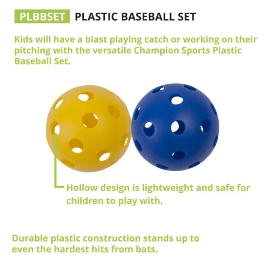Plastic Baseballs, 6 Per Set, 3 Sets {3}