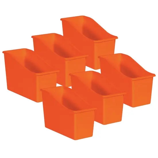 Orange Plastic Book Bin, Pack of 6 {1}
