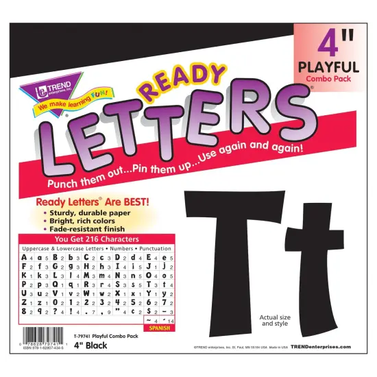 Black 4" Playful Combo Ready Letters&reg;, 3 Packs {2}