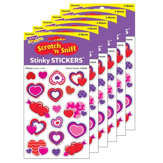 Sweet Hearts/Cherry Mixed Shapes Stinky Stickers&reg;, 72 Per Pack, 6 Packs {1}