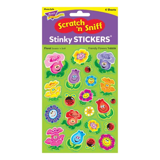 Friendly Flowers/Floral Mixed Shapes Stinky Stickers&reg;, 84 Per Pack, 6 Packs {5}