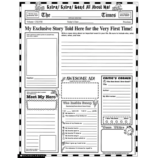 Instant Personal Poster Sets: Extra, Extra, Read All About Me!, Set of 30 {1}