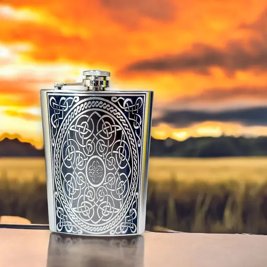 8oz Celtic Design Stainless Steel Flask {5}