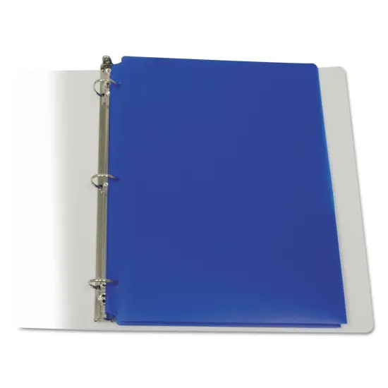 Two-Pocket Poly Portfolios with Three-Hole Punch, Blue, Box of 25 {2}