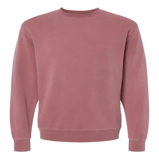Independent Trading Co&reg; Midweight Pigment Dyed Crewneck Sweatshirt Pigment maroon {1}
