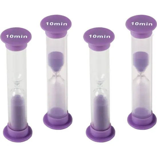 Small Sand Timer, 10 Minute, Purple, 4 Per Pack, 6 Packs {2}
