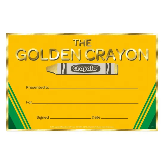 Crayola&reg; Gold Crayon Recognition Award, 36 Per Pack, 6 Packs {3}