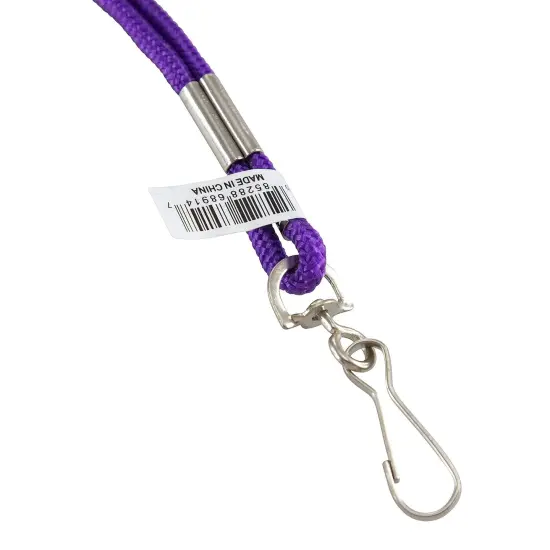 Standard Lanyard Hook Rope Style, Purple, Pack of 24 {5}