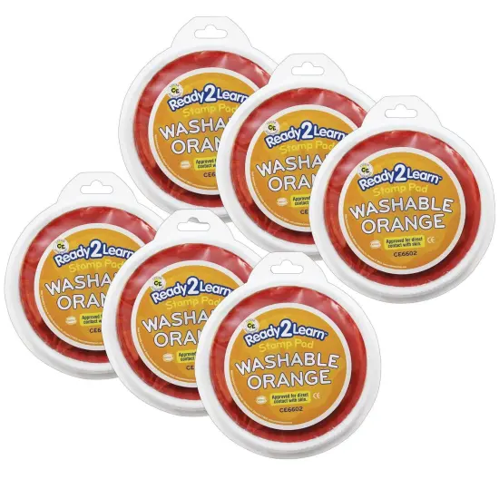 Jumbo Circular Washable Stamp Pad - Orange - 5.75" dia. - Pack of 6 {1}