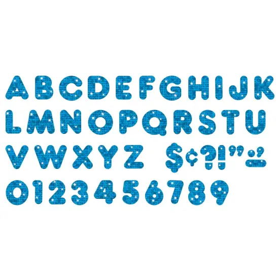 Blue Sparkle 4" Casual Uppercase Ready Letters&reg;, 71 Per Pack, 3 Packs {3}
