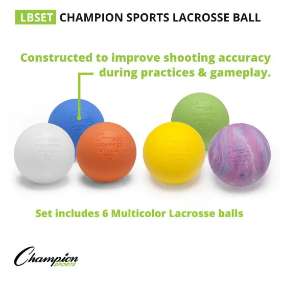 Official Lacrosse Ball Set, 6 Assorted Colors {2}