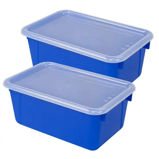 Small Cubby Bin, with Cover, Classroom Blue, Pack of 2 {1}