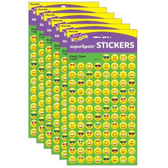 Emotion Icon Cheer superSpots&reg; Stickers, 800 Per Pack, 6 Packs {1}