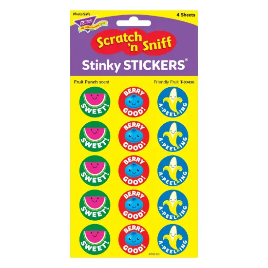 Friendly Fruit/Fruit Punch Stinky Stickers&reg;, 60 Per Pack, 6 Packs {2}