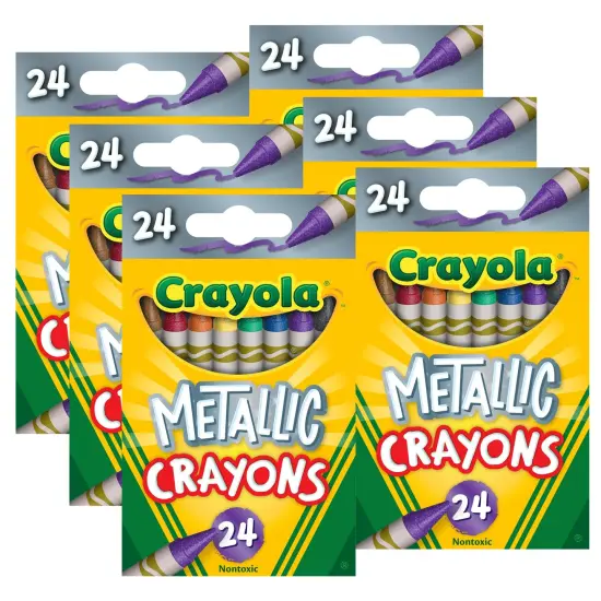 Metallic Crayons, 24 Per Pack, 6 Packs {1}