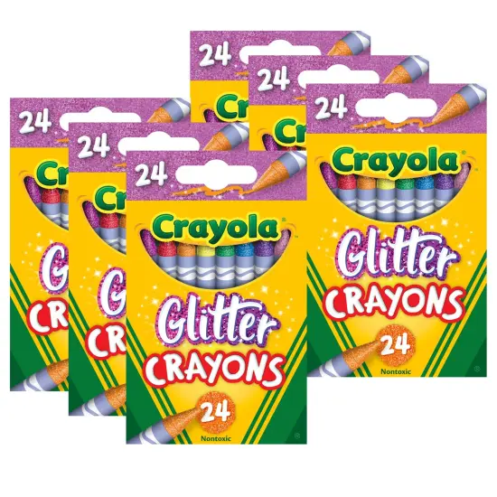 Glitter Crayons, 24 Per Pack, 6 Packs {1}