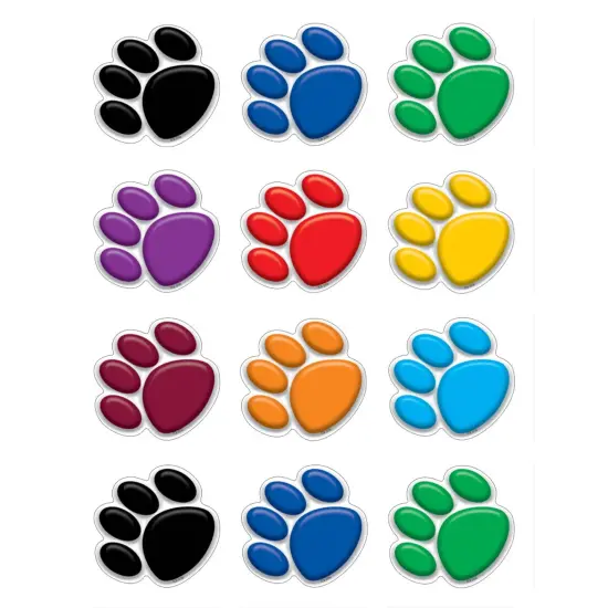Colorful Paw Prints Mini Accents, 36 Per Pack, 6 Packs {2}