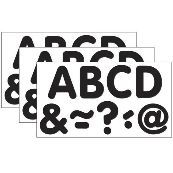 Black Classic 2" Magnetic Letters, 87 Pieces Per Pack, 3 Packs {1}
