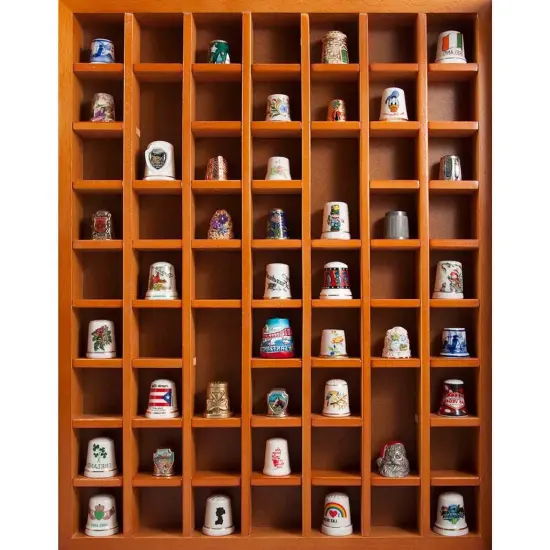 Herrschners59-Thimble Deluxe Thimble Case With Glass Door Accessory Multi {4}