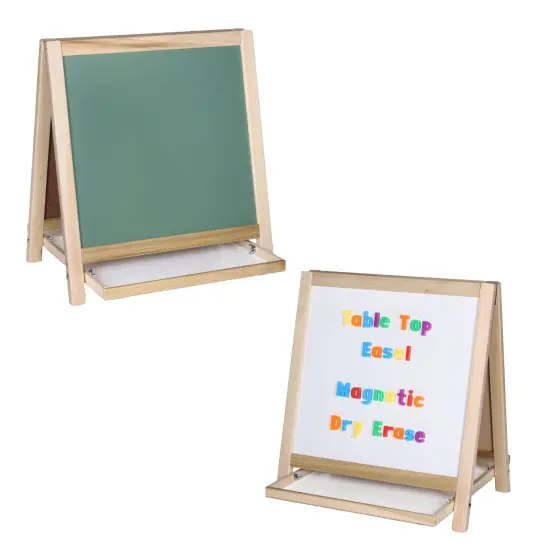 Magnetic Table Top Easel, Chalkboard/Whiteboard, 18.5" x 18" {1}