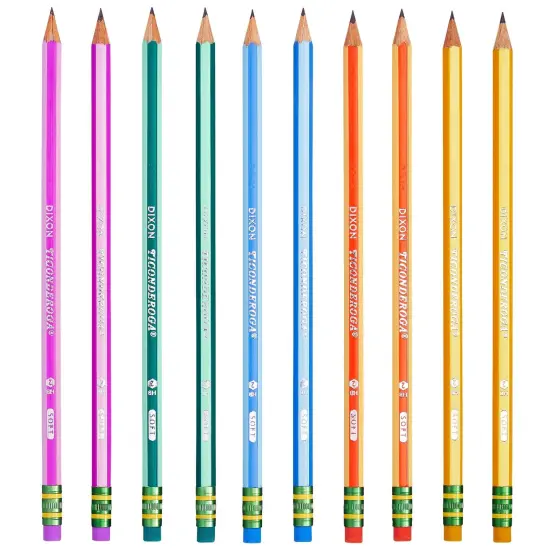 Pencils, #2 Soft, Neon Stripes, Presharpened, 10 Per Pack, 6 Packs {3}