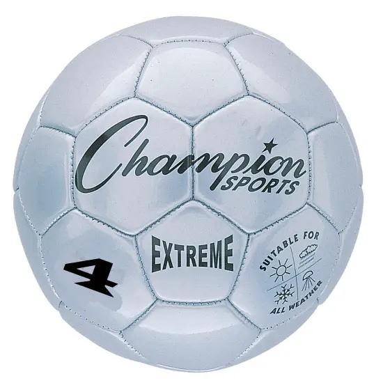 Extreme Soccer Ball, Size 4, Silver {1}