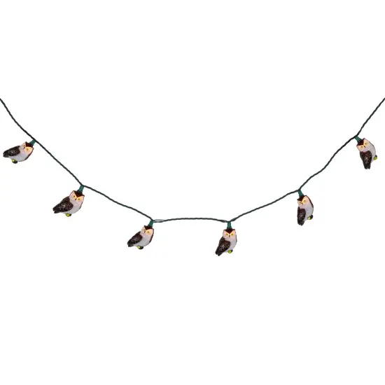 Northlight Owl Indoor Outdoor Patio Light Set - 6'- Green Wire - 10ct Brown {5}