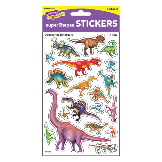 Discovering Dinosaurs&reg; superShapes Stickers-Large, 152 Per Pack, 6 Packs {4}