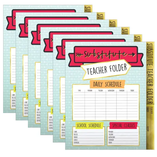 Aim High Substitute Teacher Folder, Grade PK-8, Pack of 6 {1}