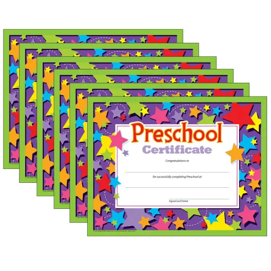 Preschool Certificate, 30 Per Pack, 6 Packs {1}