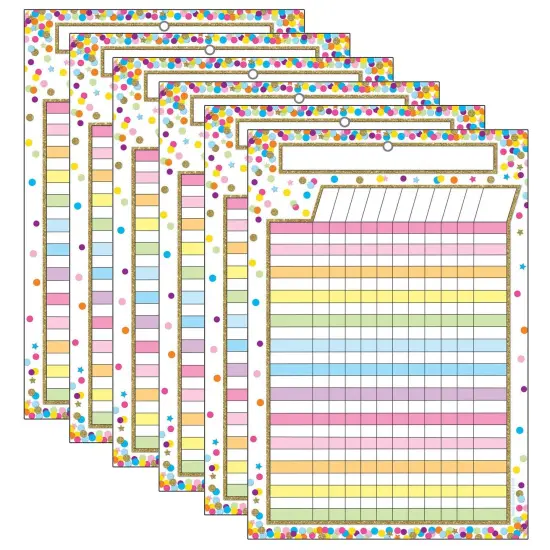 Smart Poly Chart, Confetti Dry Erase Incentive Chart, Pack of 6 {1}