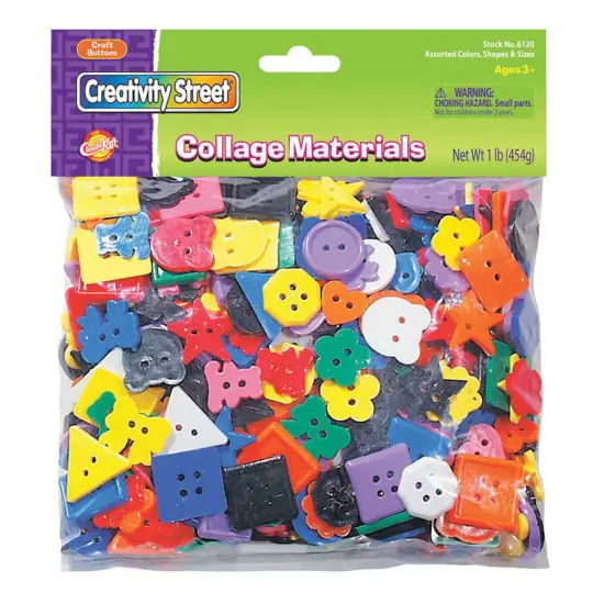 Plastic Buttons, Assorted Colors, 3/4" to 1", 1 lb. Per Pack, 2 Packs {2}