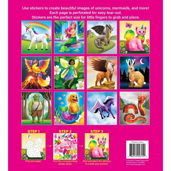 Magical Creatures Modern Mosaics Stick to the Numbers Activity Book, Pack of 2 {3}