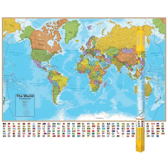 Blue Ocean Series World Laminated Wall Map, 38" x 51" {1}