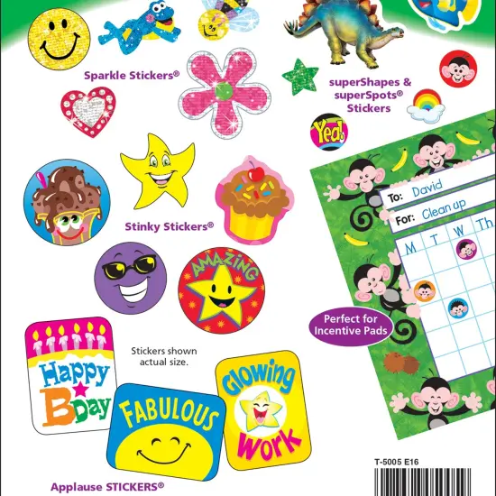 Sparkly Stars, Hearts, & Smiles Sticker Pad, 336 Stickers Per Pad, 6 Pads {3}