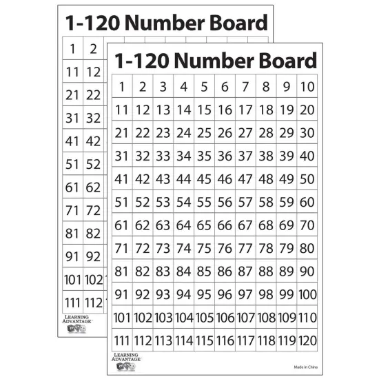 1-120 Number Dry Erase Boards, 10 Per Set, 2 Sets {1}